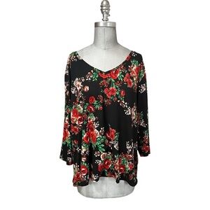 The Pioneer Woman Floral 3/4 Sleeve Pull-Over Top Size XXXL